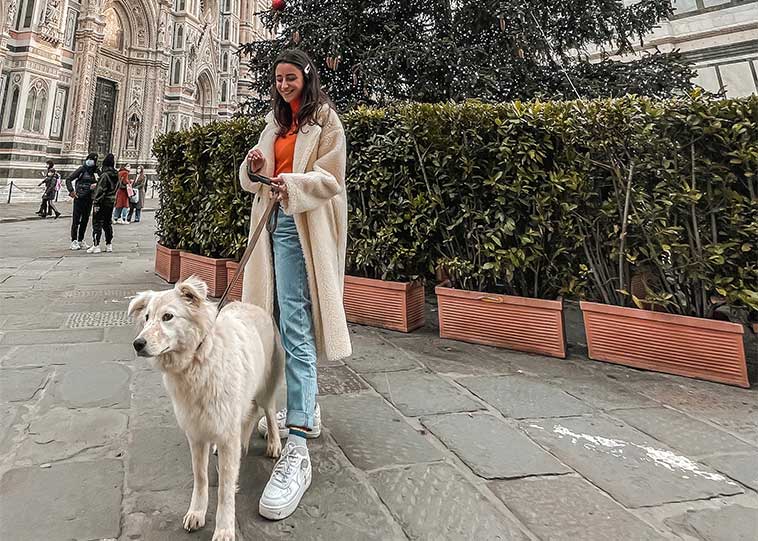 Caterina Neri con Nina a Firenze
