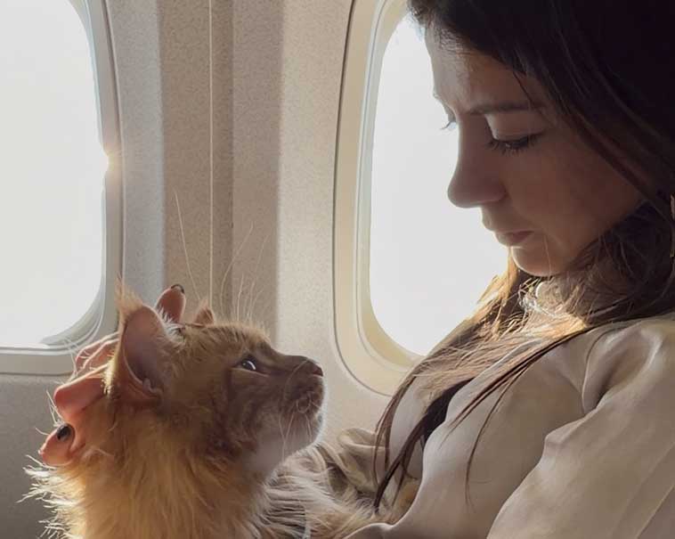 Selene e Giuliano in aereo